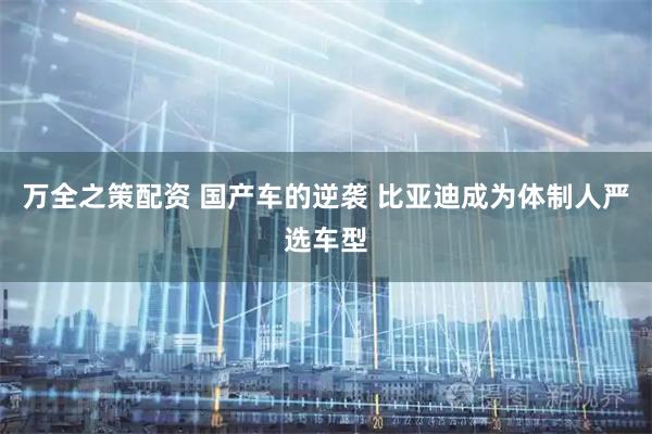 万全之策配资 国产车的逆袭 比亚迪成为体制人严选车型